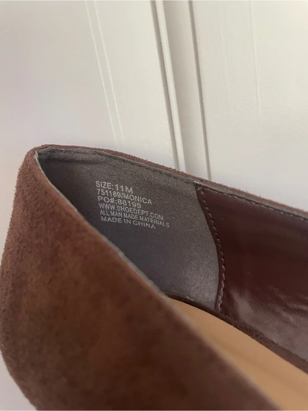Chocolate brown suede chunky heeled loafers with tassels